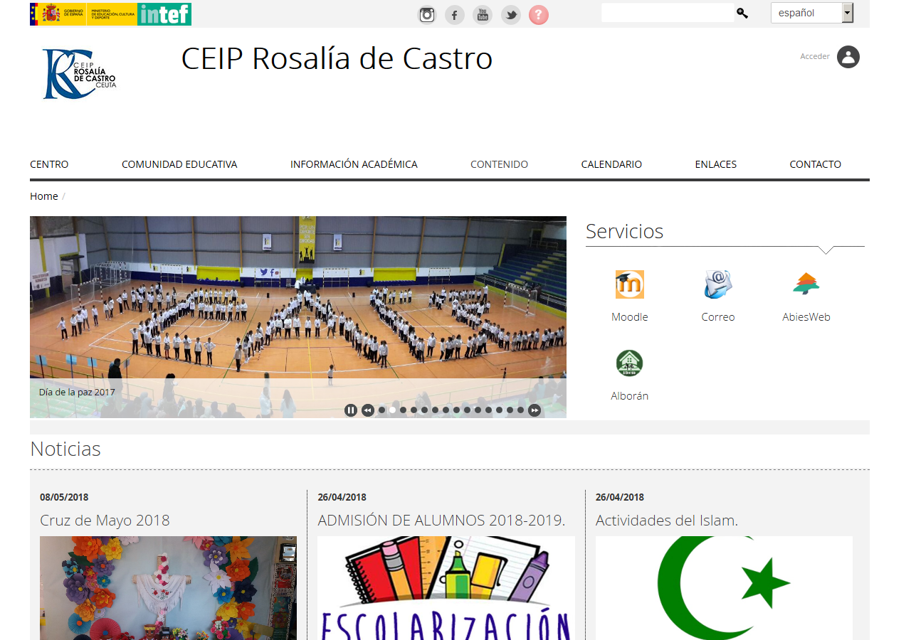 Página web del CEIP Rosalía de Castro
